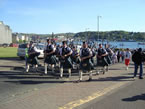 Marching past the Corran Halls in Oban for their annual Folk Festival in 2011. We always look forward to this little outing.