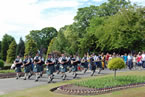 Leading the parade to the opening of the 2012 Bi-centennial Pipe Band Championships on a glorious day.