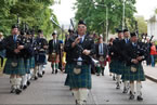 The parade up the street towards the rugby field for the opening of the 2012 Helensburgh Games