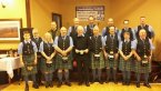 The mini band that played at the 2016 Bi-centenary Pipe Band Championships Ceilidh with the longest serving band member, Malcolm (Malky) Gilmour.